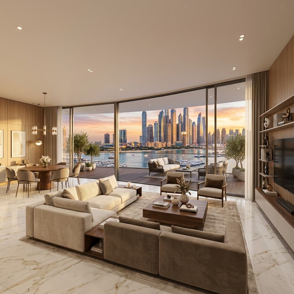 Two-bedroom family apartment with wrap-around terrace